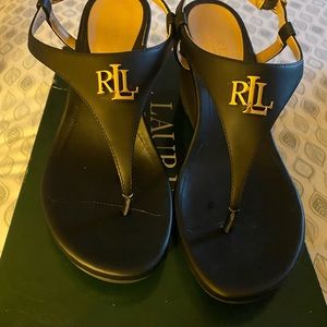Ralph Lauren Black Leather Shoes Size 8.5